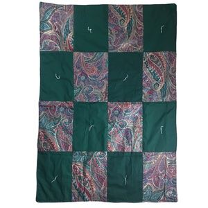 Vintage Patchwork Cotton Blanket Machine Quilted Handmade 43" x 30" Estate